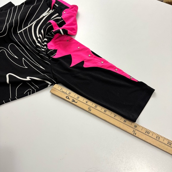 Jamie Sadock Women’s S 1/4 Zip Golf Polo Shirt 1/2 Sleeve Relaxed Fit Black Pink - Picture 10 of 11